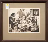 Untitled by Charles Bragg, etching, sold Jun 2023