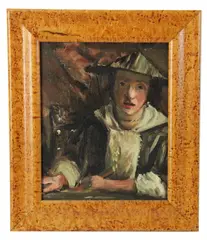 Vermeer Vernissage by Charles Merrill Mount, oil on board, sold Apr 2026