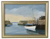 Rockport Harbor "Reflections by Robert Oliver, oil on canvas, sold May 2026