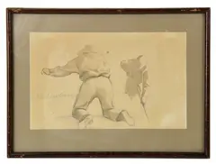 drawing of a man by Andreas Achenbach, watercolor, sold May 2026