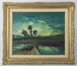 landscape by Antonio Silva Lino, oil on board, sold May 2026