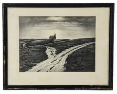 Hog Back Meeting House by Edward Arthur Wilson, lithograph, sold May 2026