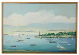 Marblehead harbor and neck by C.S. Hamilton, oil on board, sold May 2026