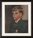 Portrait of a Boy in a Blazer by William Ewart Gladstone Solomon, oil on canvasboard, sold May 2025
