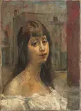 Portrait of Young Woman by Francis McConnell, Oil on Canvas, sold Jan 2025