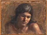 Head of Girl by Helen Swords, Oil on Canvas, sold Jan 2025