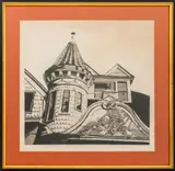 House on Crockett Street by Mary Cranfill Curtis, 1971, Etching, sold Jan 2025