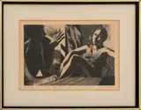 Conversation by David Bumbeck, Etching, sold Jan 2025