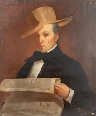 Attributed by Miner Kilbourne Kellogg, 1844, Oil on Canvas, sold Jan 2025