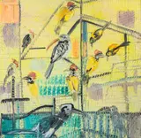 Troupial II by Hunt Slonem, 1995, Oil on Canvas, sold Jan 2025
