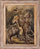 Equestrian Portrait by Federico Cantú Garza, Oil on Canvas, sold Jan 2025
