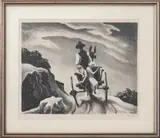Goin Home by Thomas Hart Benton, 1937, Lithograph on Paper, sold Jan 2025