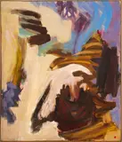 Abstract Composition by Caroline Cross, Oil on Canvas, sold Jan 2025