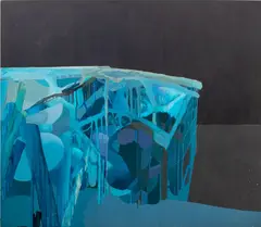 Abstract Architectural Structure by Marsha Champlin, Oil on Canvas, sold Jan 2025
