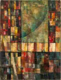 Abstract Geometric Grid by Hal Polin, 1955, Oil on Canvas, sold Jan 2025