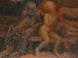 Fallen man and the Angel by Vladimir Titov, oil on canvas, offered Jun 2026