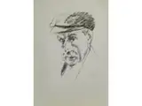 Selbstbildnis mit Schirmmütze by Max Liebermann, lithograph, sold Mar 2025