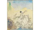 Europa auf dem Stier by Ludwig von Hofmann, watercolor, offered Jun 2023
