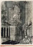 Wall-Street by Varlin, color lithograph, sold Sep 2018