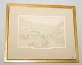 Blick auf Liesberg bei Lauffen by Liesberg bei Lauffen, pen and ink, sold Sep 2018