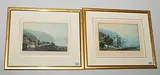 Montreux au bord du lac de Genève vers le Chateau de Chillion by Montreux und Schloss Chillon, aquatint, sold Sep 2018