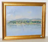 Die Ufenau von Pfäffikon aus", 1927 by Paula Häberlin, oil on canvas, offered Sep 2018
