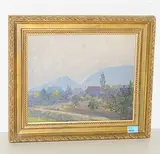 Blick auf den Salève von Lancy aus by Hammond Mason, oil on panel, offered Sep 2018