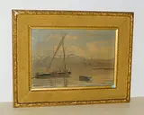 Fischerboote auf dem Genfersee, 1892 by Louise Melley, oil on canvas, sold Sep 2018