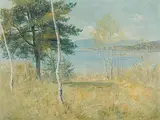 Frühling am Neuenburgersee, 1905 by Louis Henri de Meuron, oil, offered Sep 2018