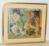 Clown und Zirkusartistin by Hans Schoellhorn, oil on board, sold Sep 2018