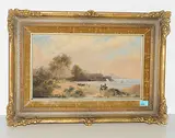 Südliche Küstenlandschaft, 1834 by Ulrich, Johann Jakob Ii., oil on paper, sold Sep 2018