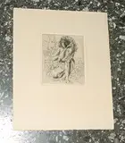 Kauernder Akt mit Ziege by Hans Erni, etching, sold Sep 2018