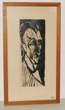 Männerportrait by Hermann Scherer, woodcut, sold Sep 2018