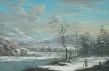 Umkreis von Gegenstücke by Christoph Ludwig Agricola, gouache, sold Jun 2018