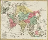 Kolor by "Asia Concinnata Secundum Observationes Academiae...et juxta...per G.de L'Isle"., engraving, sold Jun 2018