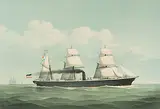 Kolor by "Hamburg=American Mail Steamer 'Saxonia' 2500 Tons"., lithograph, sold Jun 2018