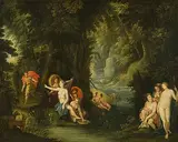 in der Art Diana und Aktaion by Alexander Keirincx, oil on canvas, sold Jun 2018