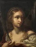 und Werkstatt Heilige Caecilia mit Palmwedel und Orgel by Elisabetta Sirani, oil on canvas, sold Jun 2018