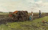 Pflügendes Bauernpaar by Karl Stuhlmüller, oil on canvas, offered Jun 2018