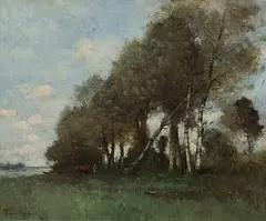 Paysage à Picquigny sur Somme by Paul Désiré Trouillebert, oil on canvas, sold Jun 2018