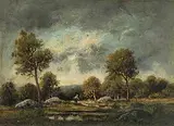 zugeschrieben Bewaldete Landschaft by Narcisse Virgile Diaz De La Peña, oil on panel, sold Jun 2018