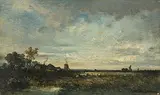 Landschaft mit Windmühle by Léon-Victor Dupré, 1872, oil on canvas, offered Jun 2018