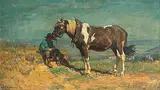 Scheckgaul und Knecht in der Sonne by Julius Paul Junghanns, 1928, oil on canvas, offered Jun 2018