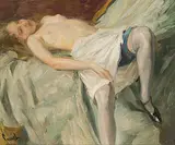 Liegender Akt by Edward Cucuel, oil on board, sold Jun 2018