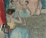 Eugénie et les danseuses, répétition en coulisses by François Gall, oil on canvas, sold Jun 2018