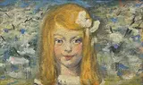 Mädchen vor Frühlinglandschaft by Paul Schad-Rossa, oil on canvas, offered Jun 2018