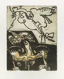 Twice by Juan Downey, 1963, color aquatint, sold Jun 2018