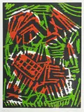 Jäger by A. R. Penck, color woodcut, sold Jun 2018