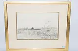 Am Seeufer by Edmond Yon, charcoal, offered Jun 2018