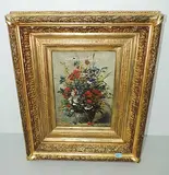Stilleben mit Wiesenblumen by Eugène Henri Cauchois, oil on canvas, sold Jun 2018